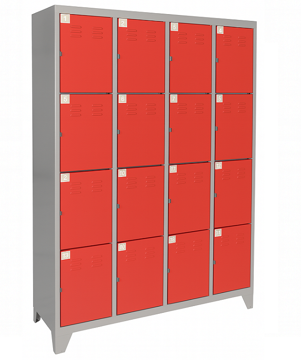 Locker bolsero 16 puertas Rojo